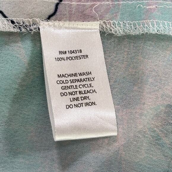 Harlow & Rose Cover Up Women XL Blue Pink Floral Maxi Sheer Coastal Open Kimono - Picture 10 of 12